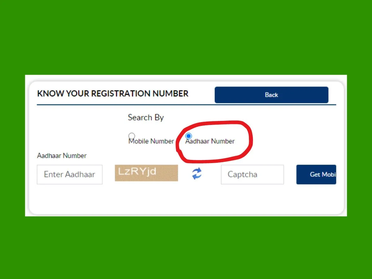 Now Click on Aadhar Number