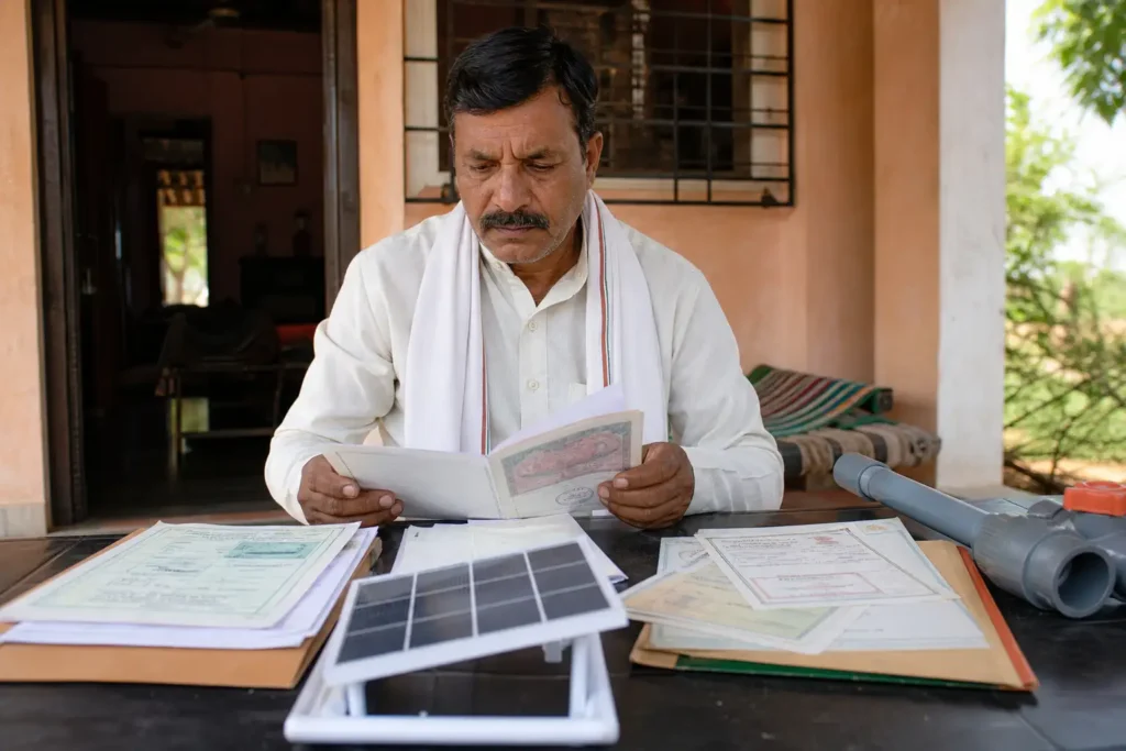 PM-KUSUM solar agriculture pump guide — death certificate inheritance land solar pump documents — Maharashtra farm irrigation under Kusum Mahaurja scheme
