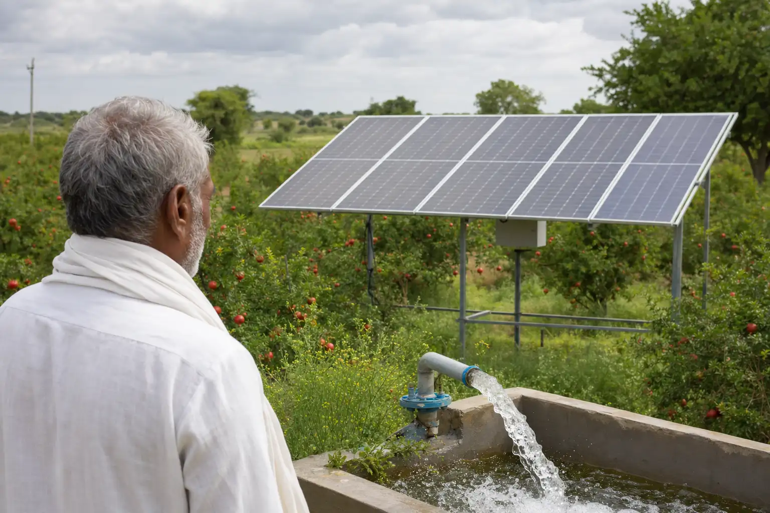 PM-KUSUM solar agriculture pump guide — diesel pump annual cost vs solar pump savings calculator — Maharashtra farm irrigation under Kusum Mahaurja scheme