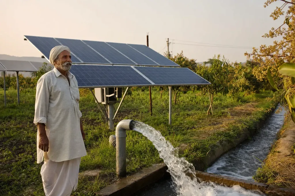 PM-KUSUM solar agriculture pump guide — existing diesel pump replacement application kusum b — Maharashtra farm irrigation under Kusum Mahaurja scheme