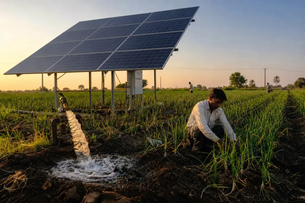 PM-KUSUM solar agriculture pump guide — existing electricity connection component c eligibility — Maharashtra farm irrigation under Kusum Mahaurja scheme