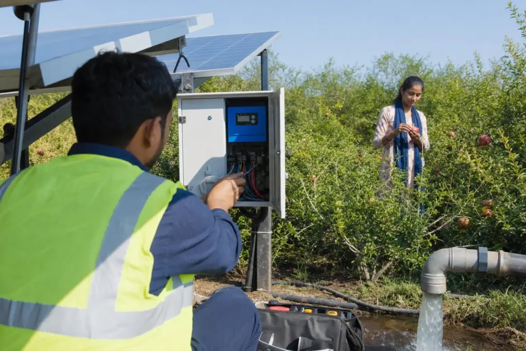 PM-KUSUM solar agriculture pump guide — extended warranty solar pump after government period — Maharashtra farm irrigation under Kusum Mahaurja scheme
