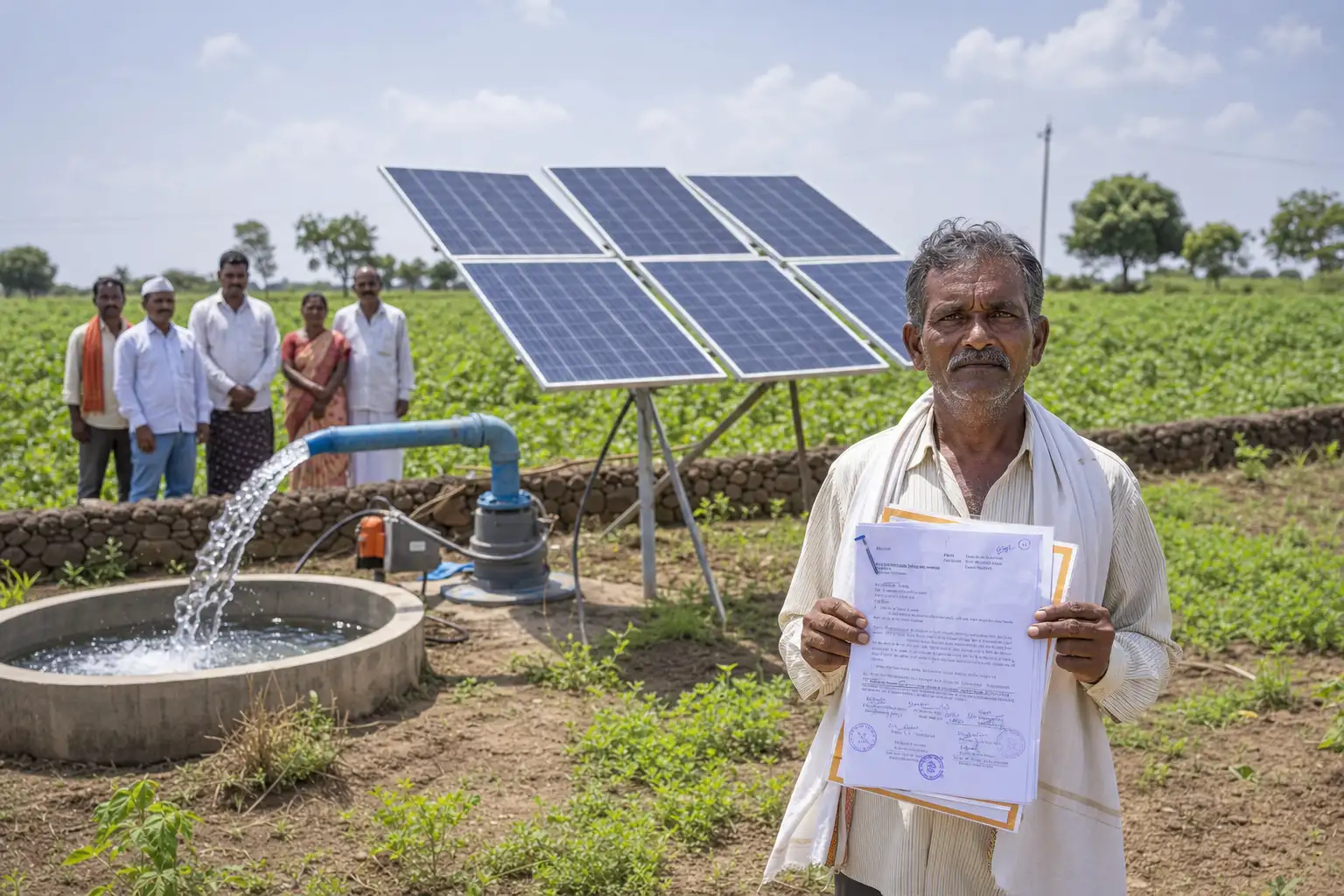 PM-KUSUM solar agriculture pump guide — no objection certificate cooperative land solar pump — Maharashtra farm irrigation under Kusum Mahaurja scheme