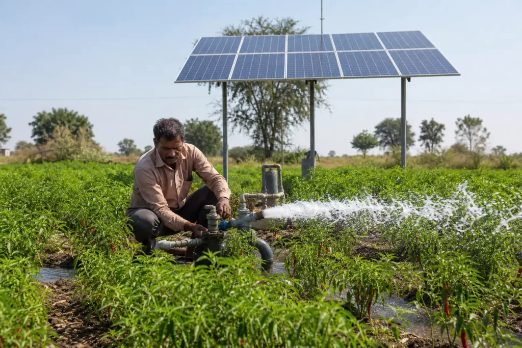 PM-KUSUM solar agriculture pump guide — roi solar pump irrigation maharashtra small farmer — Maharashtra farm irrigation under Kusum Mahaurja scheme