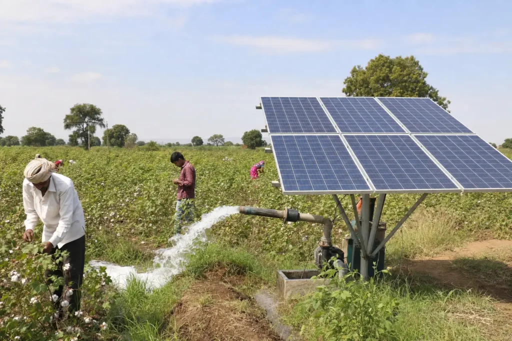 PM-KUSUM solar agriculture pump guide — solar pump only component b no grid connection needed — Maharashtra farm irrigation under Kusum Mahaurja scheme