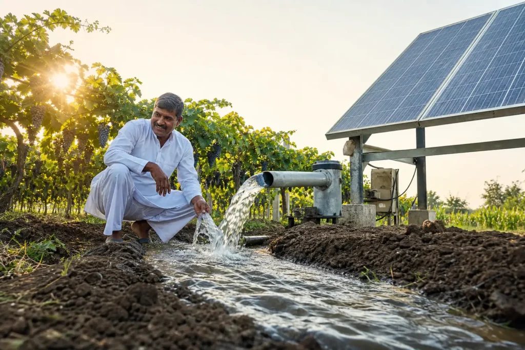 PM-KUSUM solar agriculture pump guide — solar pump subsidy mumbai suburban maharashtra 2026 farmer share — Maharashtra farm irrigation under Kusum Mahaurja scheme