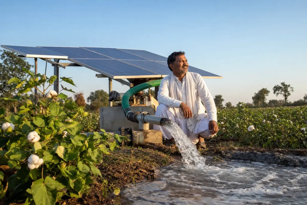 PM-KUSUM solar agriculture pump guide — solar pump subsidy nanded maharashtra 2026 farmer share — Maharashtra farm irrigation under Kusum Mahaurja scheme