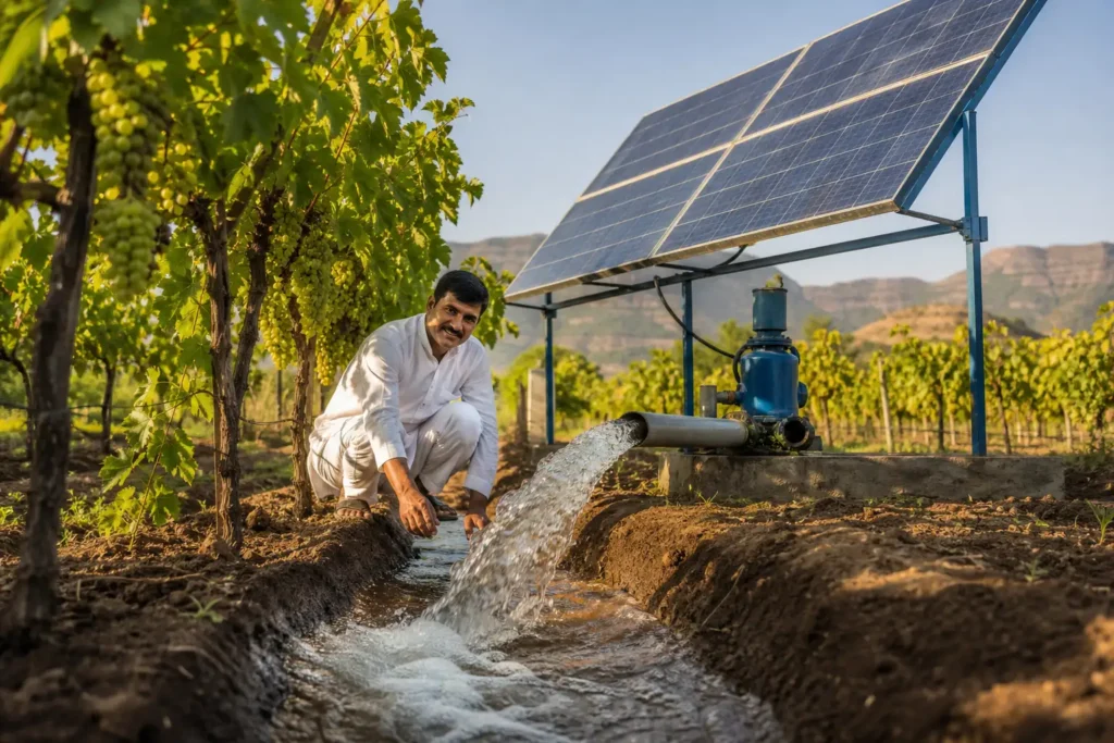 PM-KUSUM solar agriculture pump guide — solar pump subsidy nandurbar maharashtra 2026 farmer share — Maharashtra farm irrigation under Kusum Mahaurja scheme