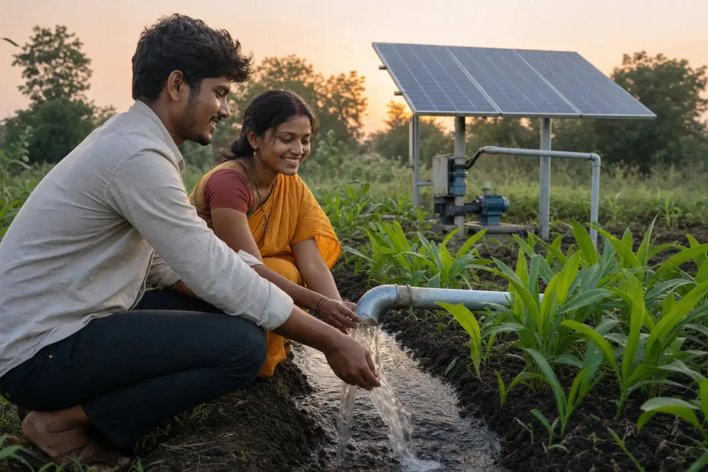 PM-KUSUM solar agriculture pump guide — solar pump subsidy sangli maharashtra 2026 farmer share — Maharashtra farm irrigation under Kusum Mahaurja scheme