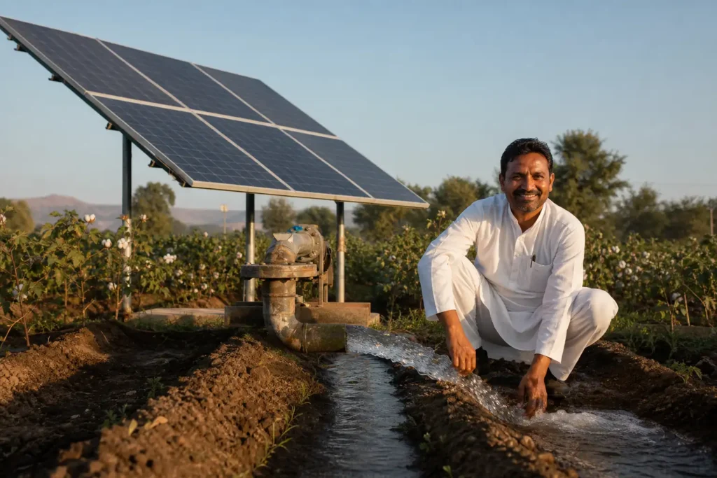 PM-KUSUM solar agriculture pump guide — solar pump subsidy thane maharashtra 2026 farmer share — Maharashtra farm irrigation under Kusum Mahaurja scheme