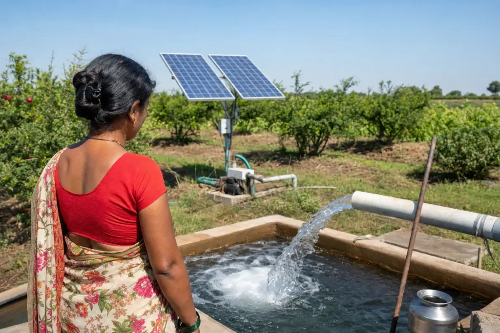 PM-KUSUM solar agriculture pump guide — sugarcane farmer solar pump hp recommendation — Maharashtra farm irrigation under Kusum Mahaurja scheme