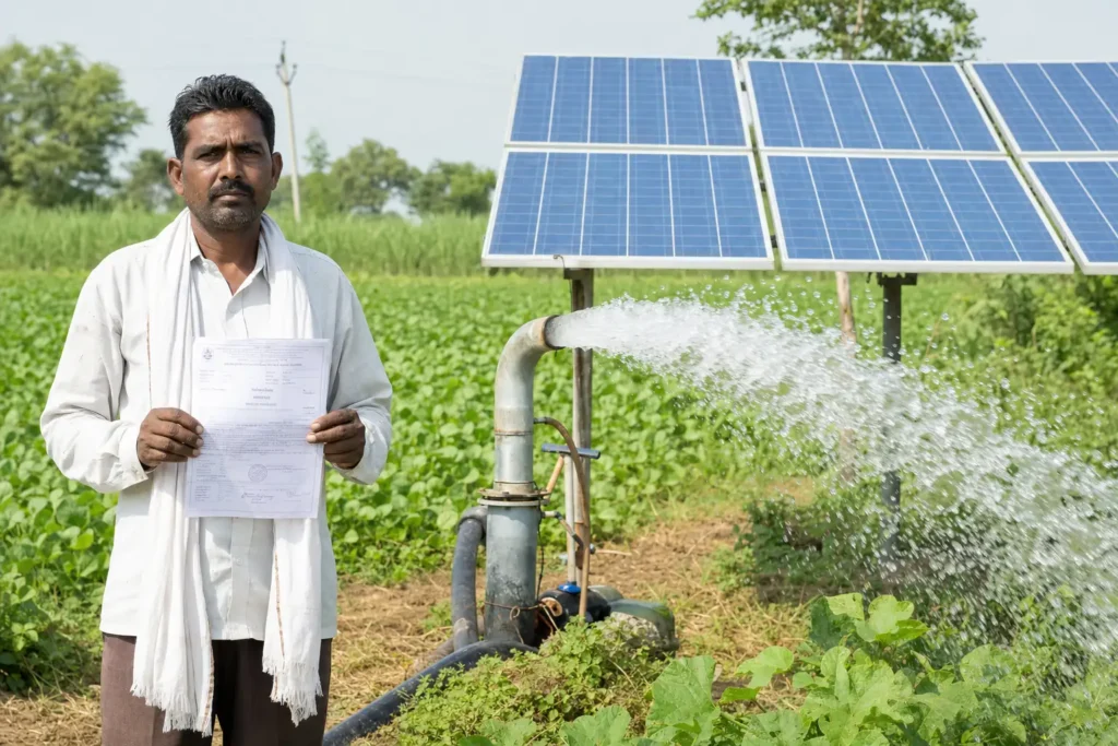 PM-KUSUM solar agriculture pump guide — water source certificate borewell solar pump application — Maharashtra farm irrigation under Kusum Mahaurja scheme